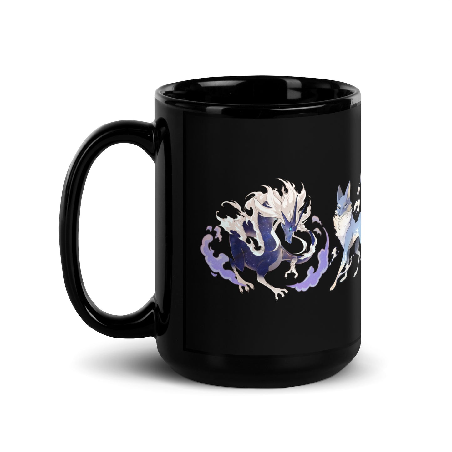 Black Glossy Mug- Camellia Creatures